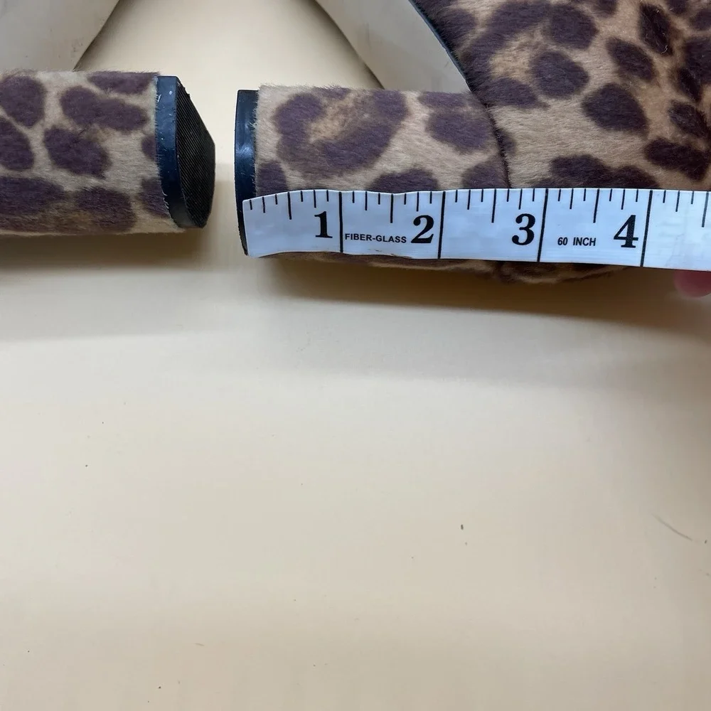 Nine West Faux Fur Cheetah Heeled Boots Size 8 M‎